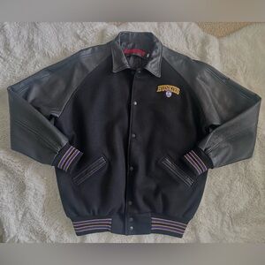 NWOT Achiever University of Washington Huskies Black Leather Varsity Jacket L
